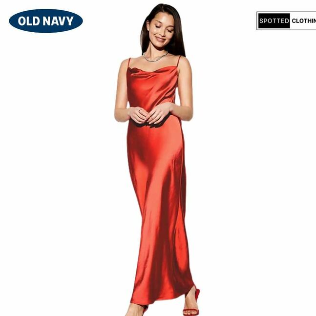 Satin cowl maxi dress