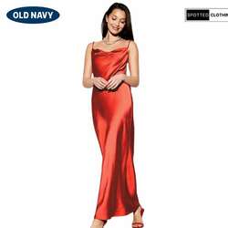 Satin cowl maxi dress