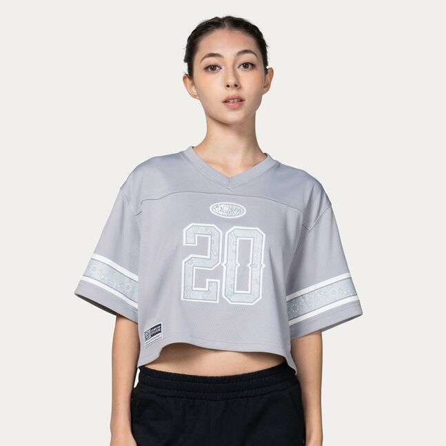 W CROP FT JERSEY STREET SWING DOLPHN GRY