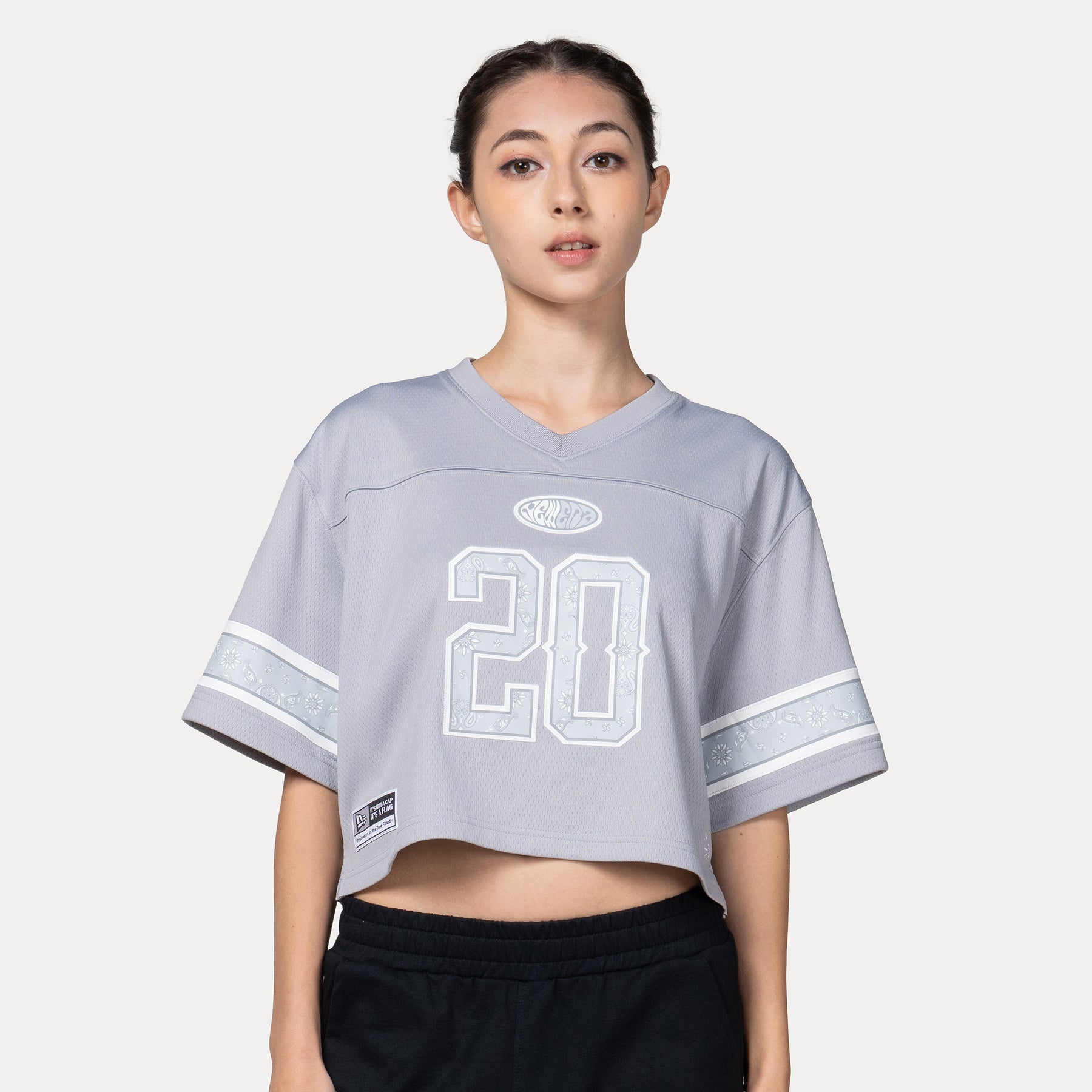 W CROP FT JERSEY STREET SWING DOLPHN GRY