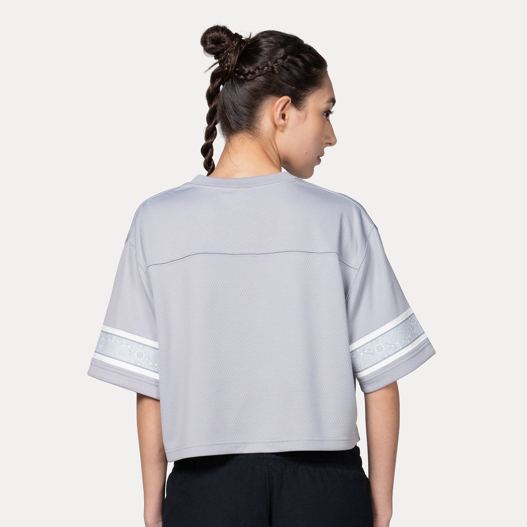 W CROP FT JERSEY STREET SWING DOLPHN GRY