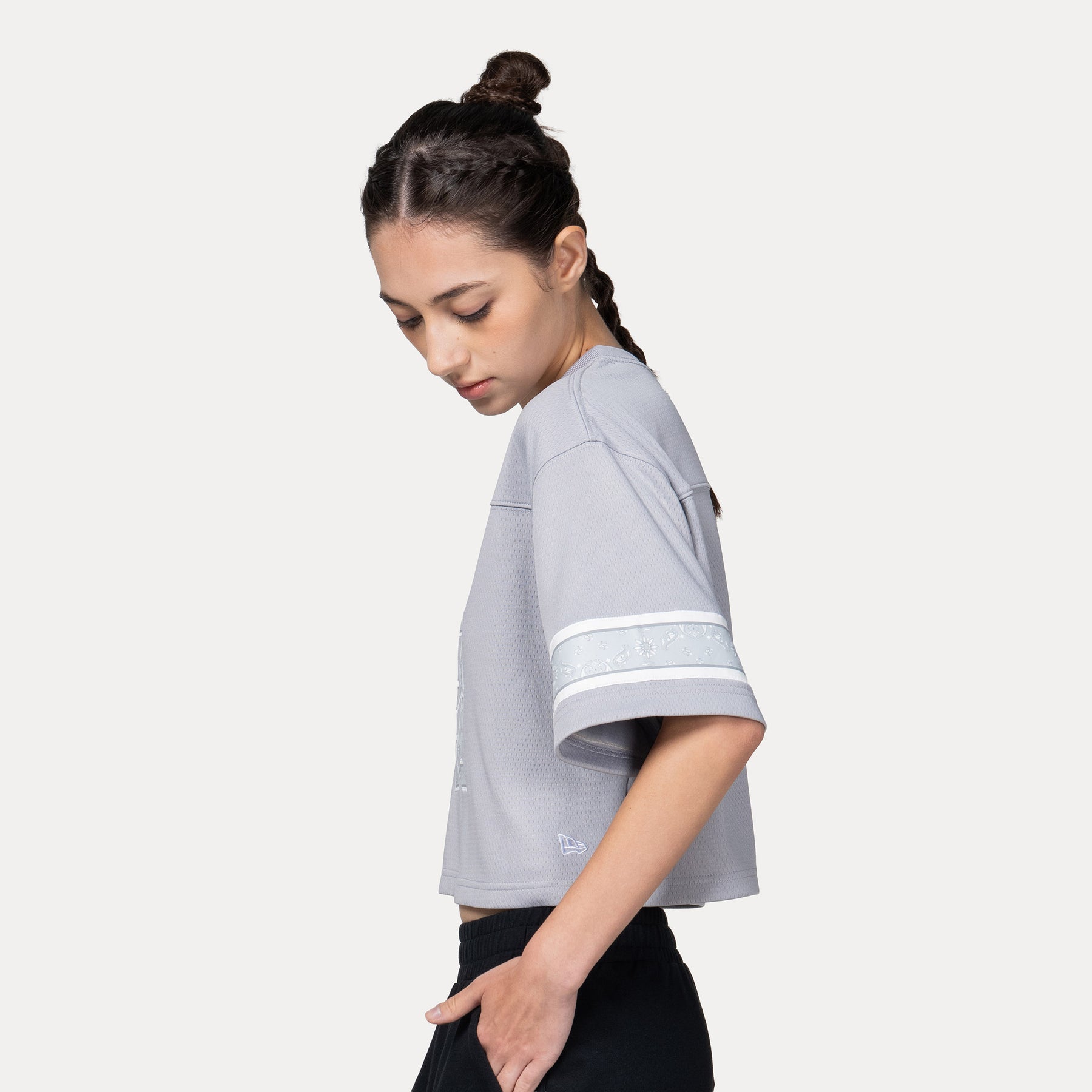 W CROP FT JERSEY STREET SWING DOLPHN GRY