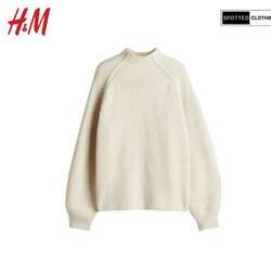 Rib-knit mock turtleneck