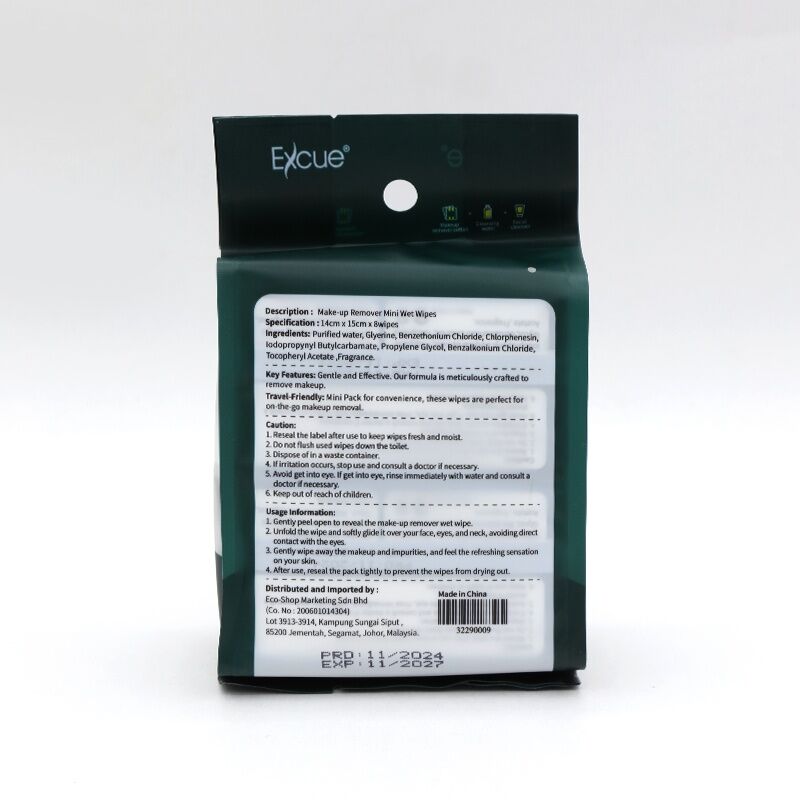 EXCUE Mini Нүүрний Будаг Арилгагч Салфетка (үнэртэнтэй 15см x 14см) №8x4 Багц