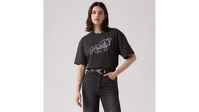 GR TABOR TEE HOWDY SCRIPT PIRATE BLACK