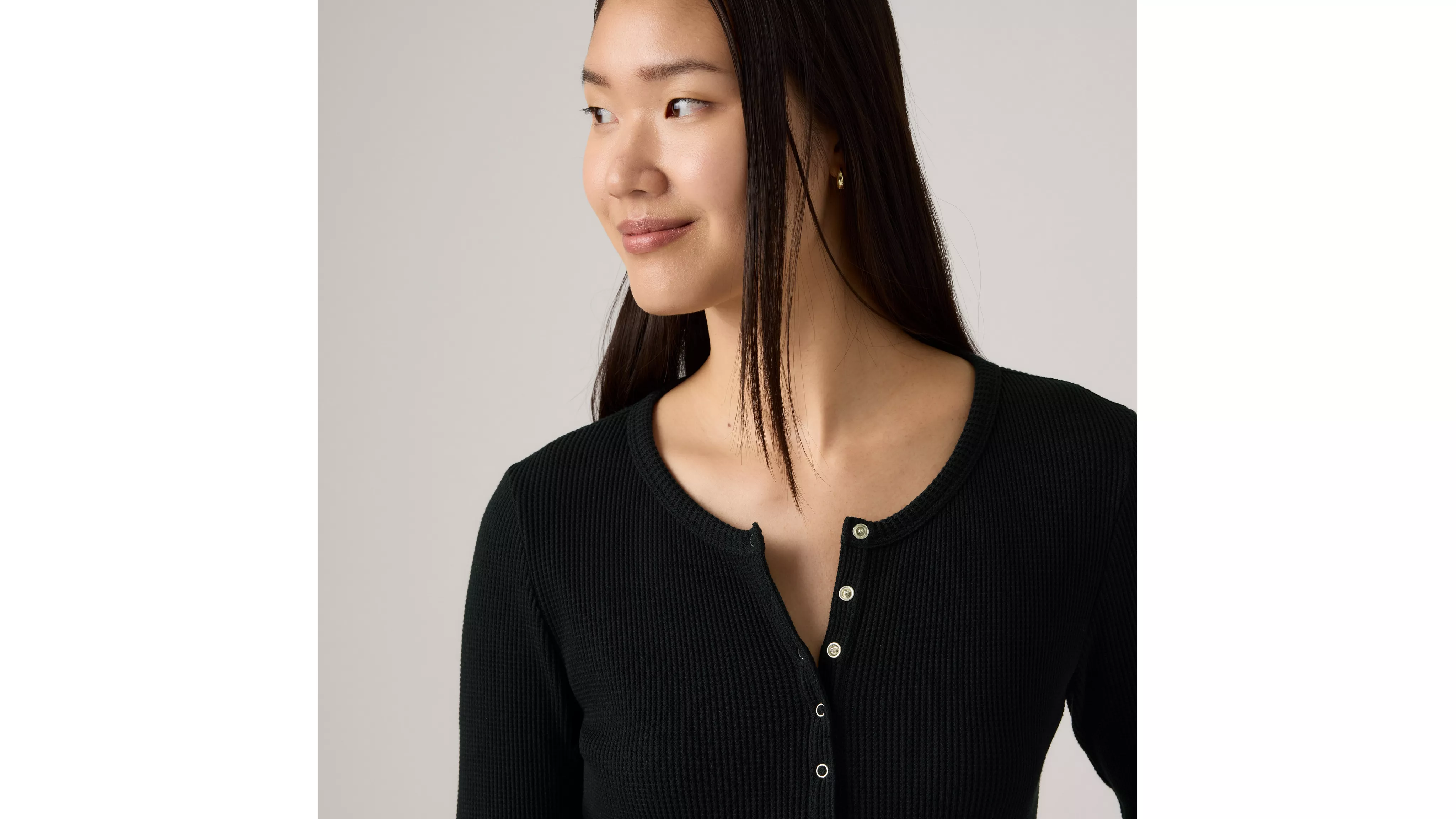 DRY GOODS HENLEY WAFFLE ANTHRACITE NIGHT