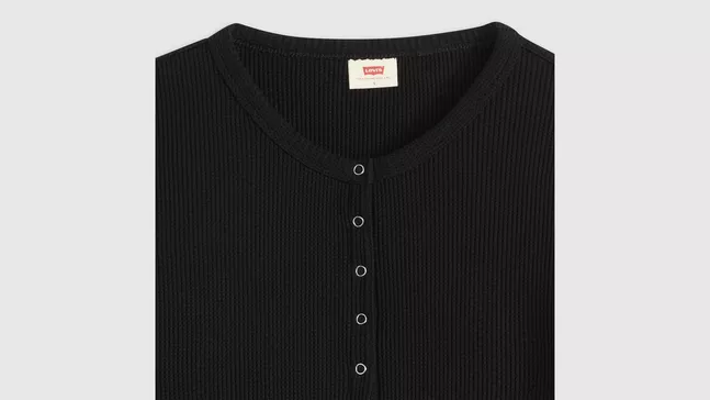 DRY GOODS HENLEY WAFFLE ANTHRACITE NIGHT