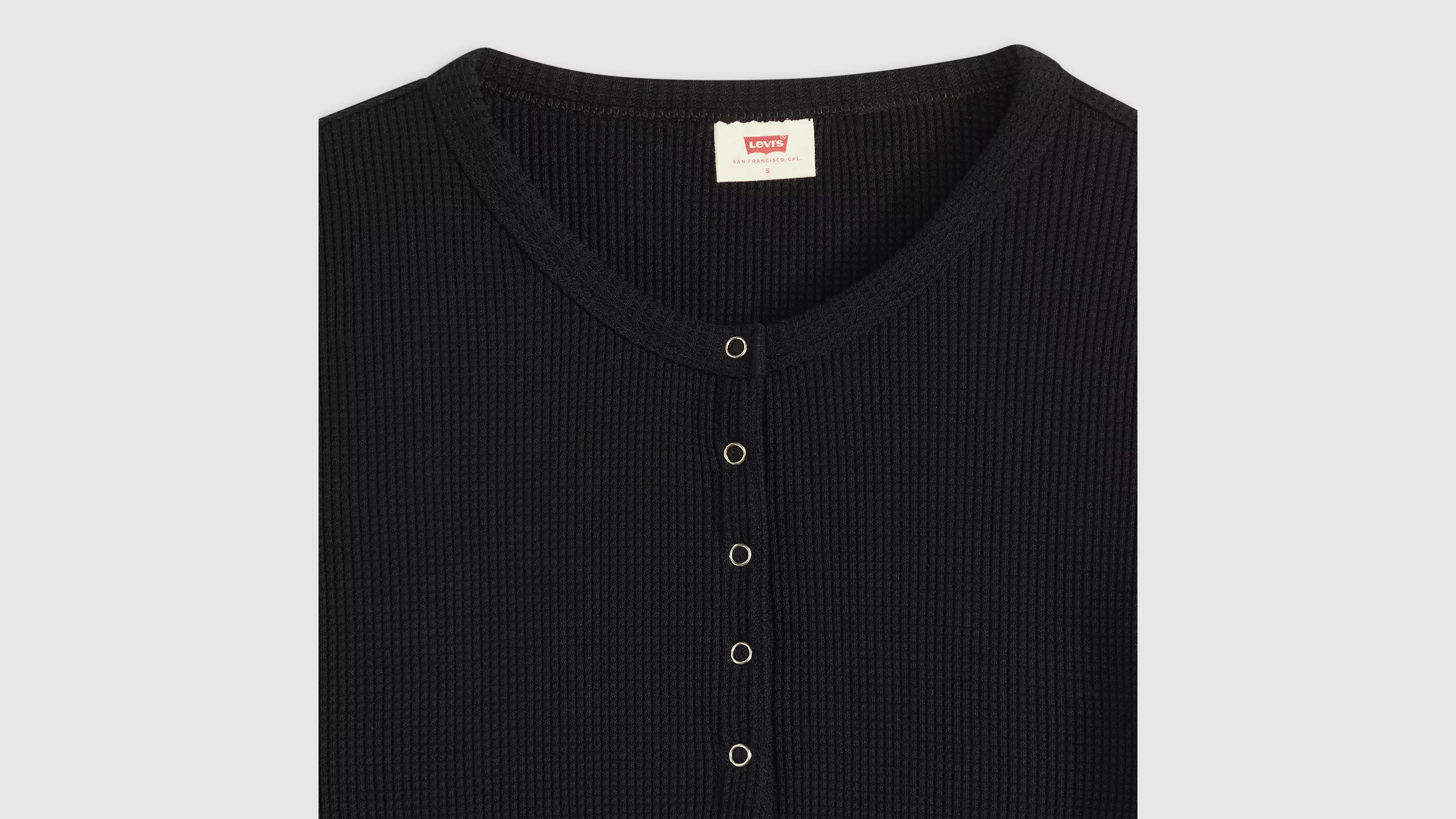 DRY GOODS HENLEY WAFFLE ANTHRACITE NIGHT