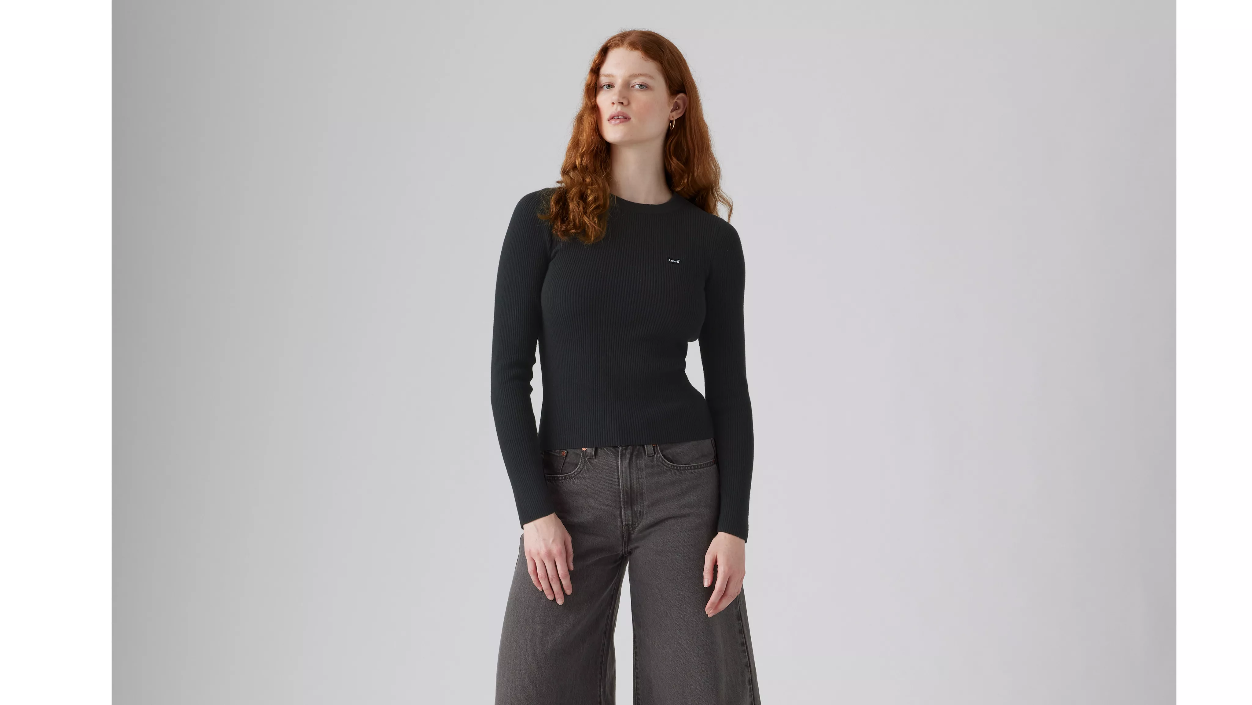 RIB CREW SWEATER ANTHRACITE NIGHT COTTO