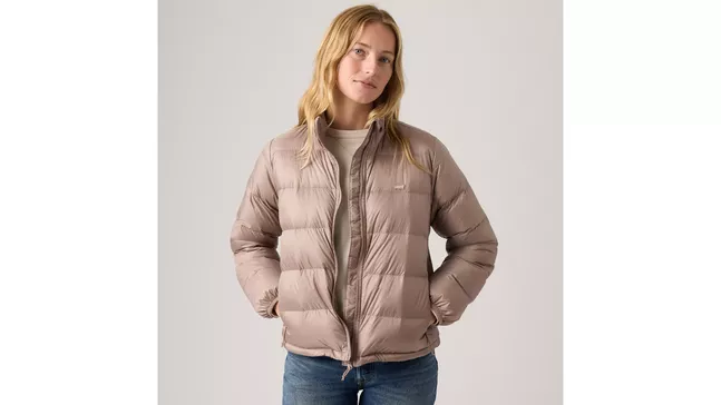 WILLA DOWN PACKABLE JACKET TAUPE GRAY