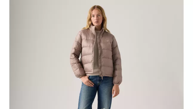 WILLA DOWN PACKABLE JACKET TAUPE GRAY