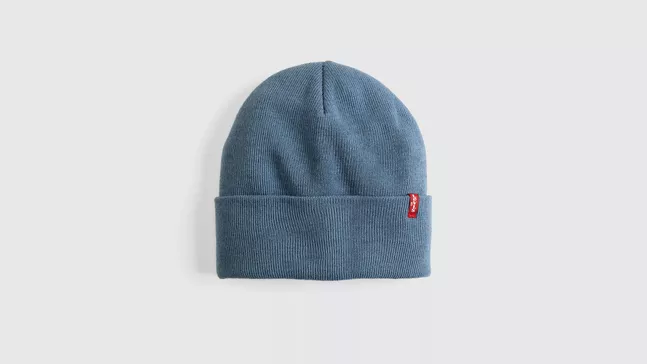 SLOUCHY RED TAB BEANIE HORIZON BLUE