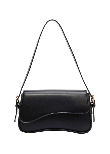 Black leather shoulder bag