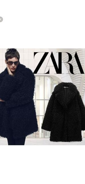Zara faux fur black s, m size