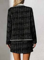 Хар tweed юбка, пиджак хослол