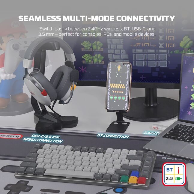 Fantech Carbon Pro WHG06 Multi-Platform Wireless Headset Gray