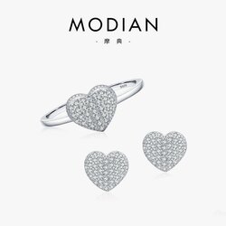 Мөнгөн ээмэг бөгж 2 хос