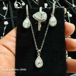 Pear cut зүсэлттэй моиссанит сет