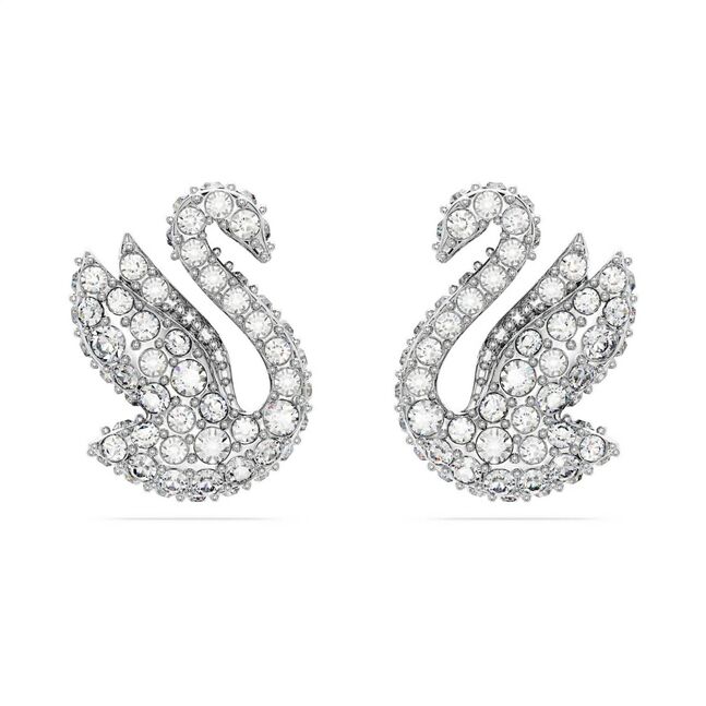 Swan stud earrings