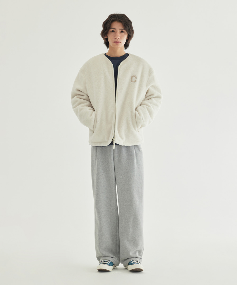 Collarless Sherpa Jacket