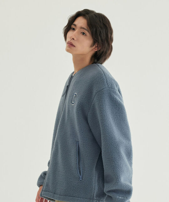 Collarless Sherpa Jacket