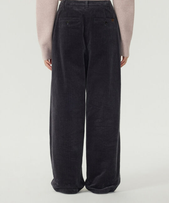 Woman Corduroy Pintuck Pants