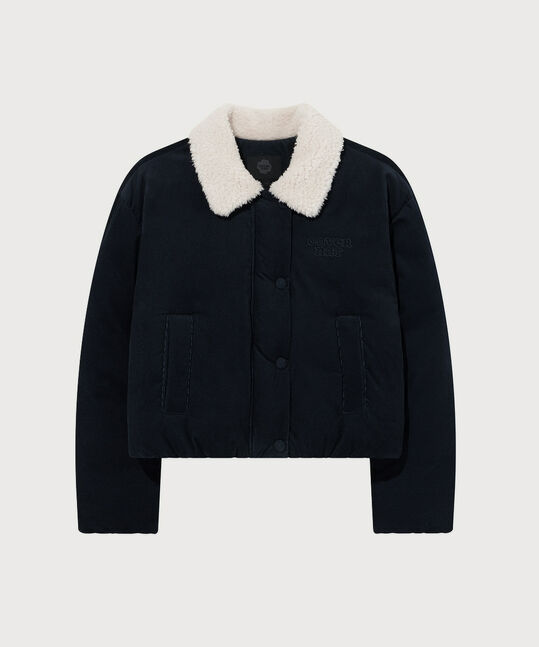 Woman Shearing Collar Corduroy Short Puffer