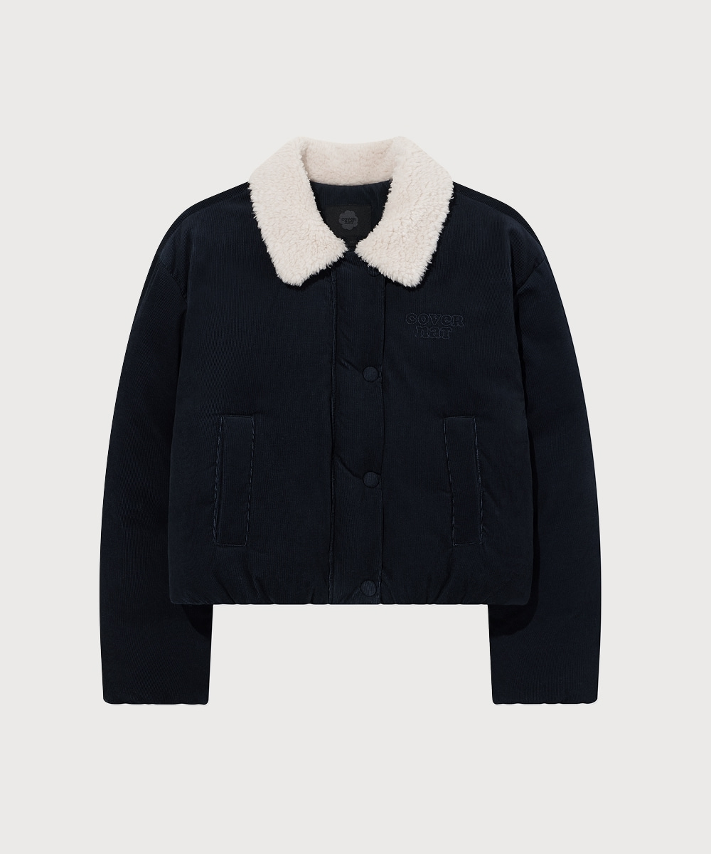 Woman Shearing Collar Corduroy Short Puffer