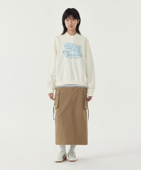 Woman Oversized Enjoy Graphic Brushed Sweatshirt