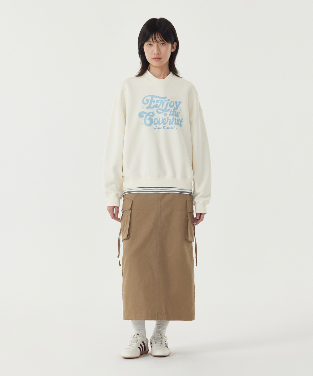 Woman Oversized Enjoy Graphic Brushed Sweatshirt