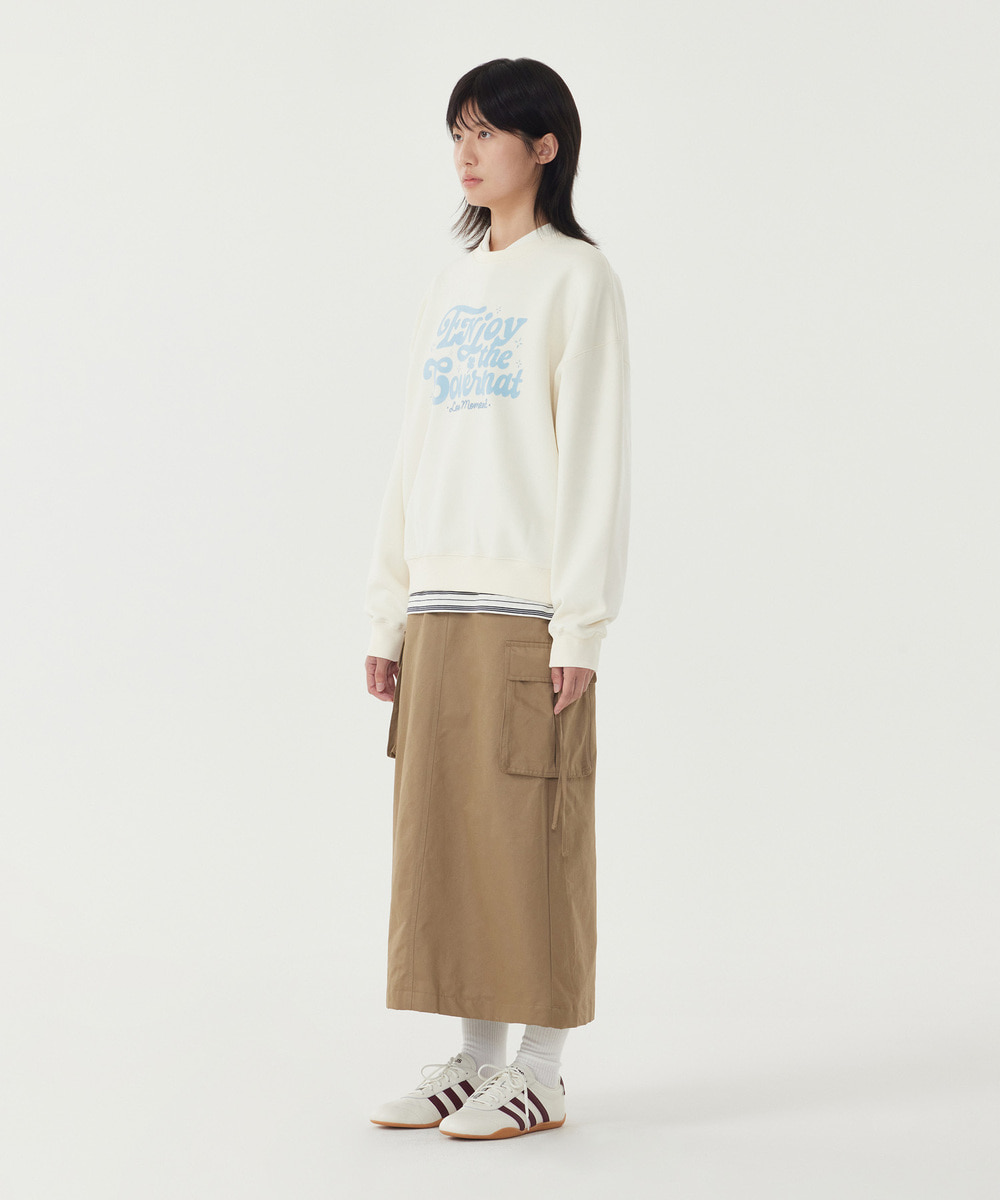 Woman Oversized Enjoy Graphic Brushed Sweatshirt