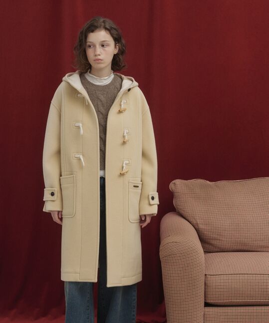 Woman Hooded Long Duffle Coat