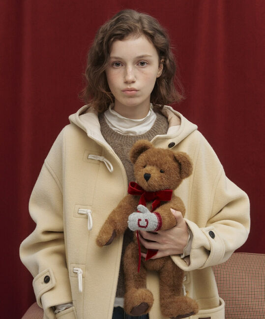 Woman Hooded Long Duffle Coat