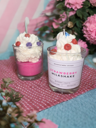 Strawberry milkshake candle