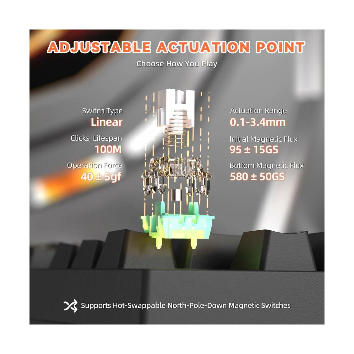 Attack Shark R82HE Wired Magnetic Switch Mechanical Keyboard Black