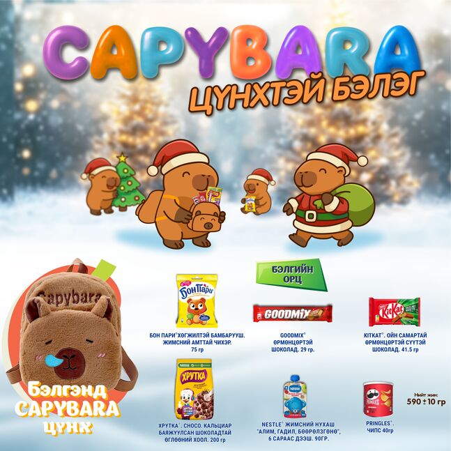 Capybara цүнхтэй бэлэг