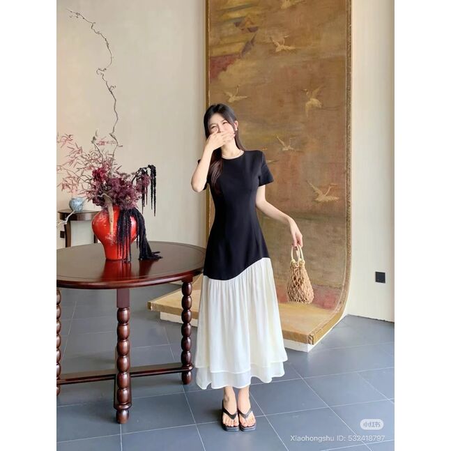 MAXI LONG BLACK TSHIRT DRESS