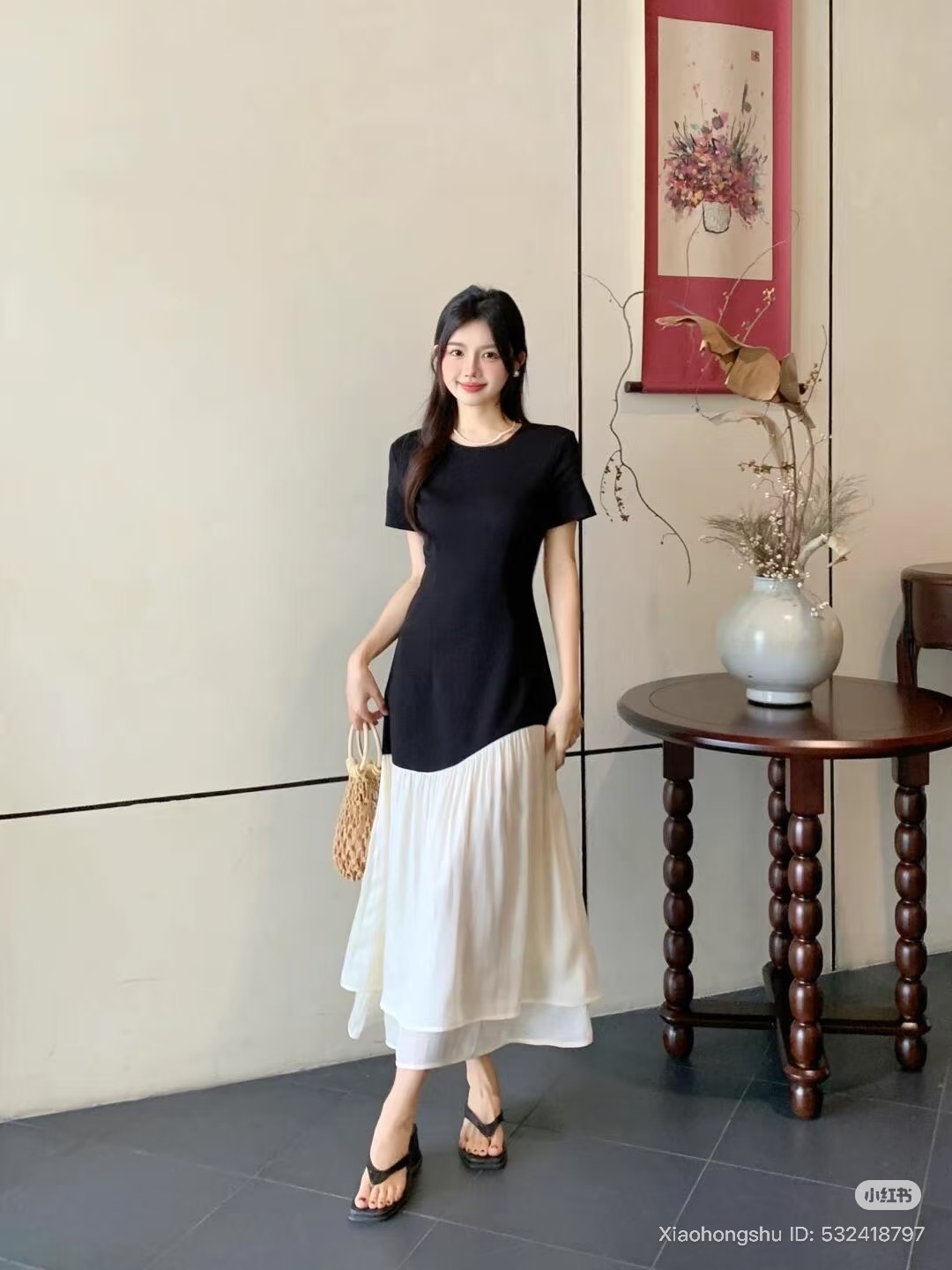 MAXI LONG BLACK TSHIRT DRESS