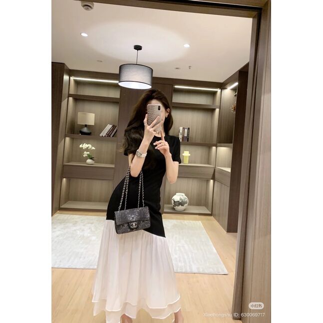 MAXI LONG BLACK TSHIRT DRESS