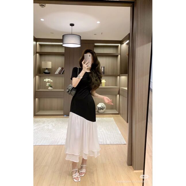 MAXI LONG BLACK TSHIRT DRESS