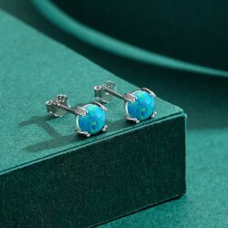 Опал шигтгээтэй мөнгөн хос