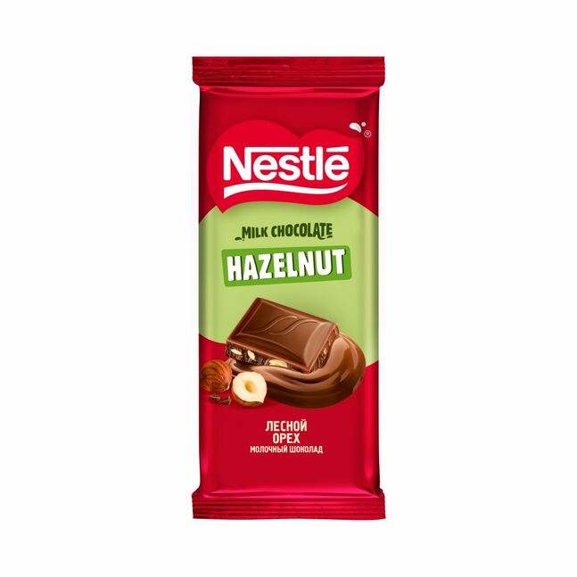 NESTLE сүүтэй шоколад, ойн самартай, 75г