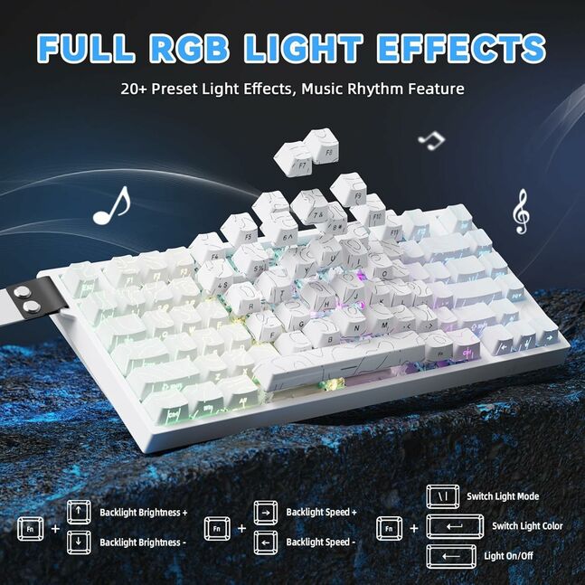Attack Shark R82HE Wired Magnetic Switch Mechanical Keyboard White