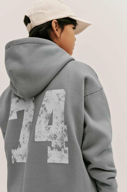 Zara-  label varsity hoodie 