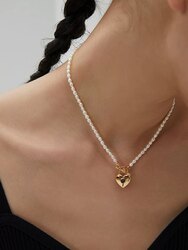 Зүрхэн түгжээтэй сувдан зүүлт