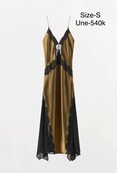 Satin and lace combined dress