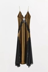 Satin and lace combined dress