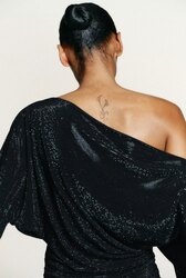 Asymmetric rhinestone dress