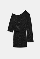Asymmetric rhinestone dress