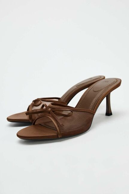 Brown mesh sandals 38